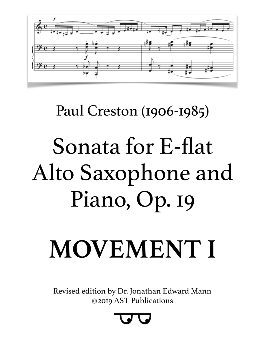Saxophone Sonata Alto Saxophone scores gallery preview page 1