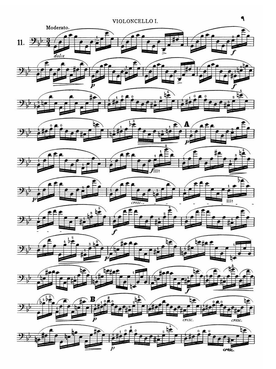 Franchomme: Twelve Caprices for Two Cellos, Op. 7 (Book II Score & Parts)