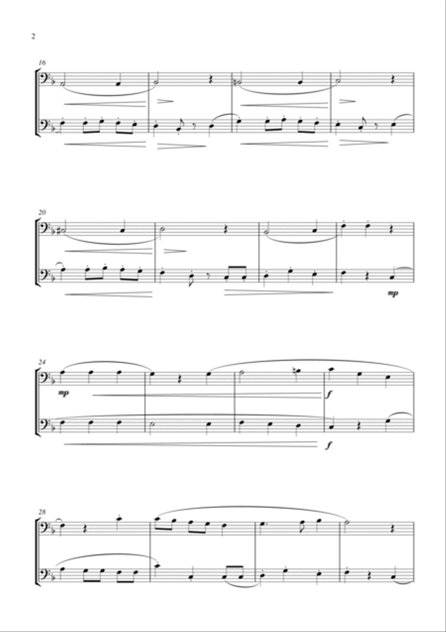 We Wish You a Merry Christmas (for euphonium duet (bass clef, 3 or 4 valved), suitable for grades 2- Brass Duet scores gallery preview page 2
