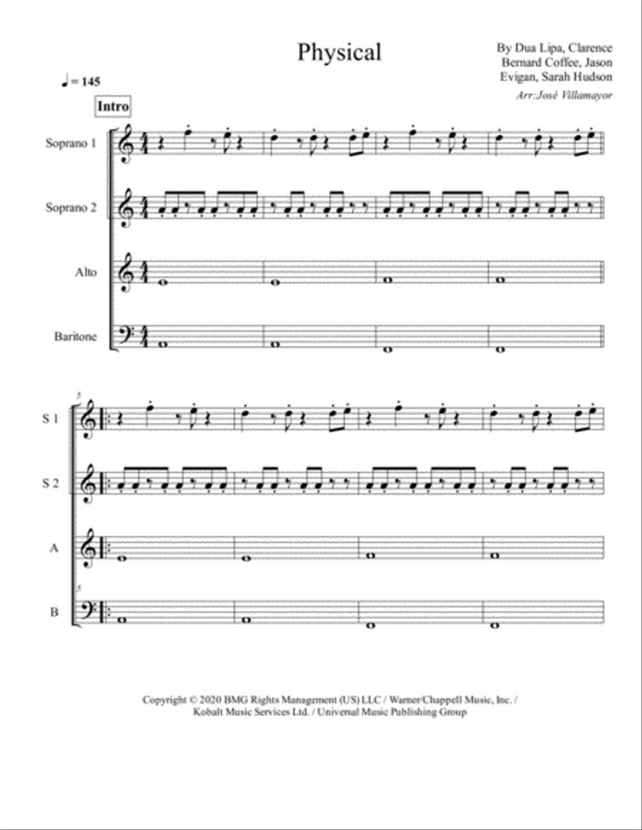 Physical Physical 3-Part scores gallery preview page 1