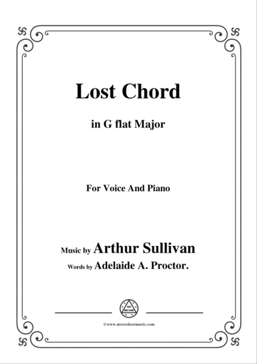 Arthur Sullivan-Lost Chord,in G flat Major,for Voice and Piano Voice Solo scores gallery preview page 1