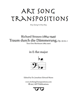 STRAUSS: Traum durch die Dämmerung, Op. 29 no. 1 (transposed to E-flat major, bass clef)