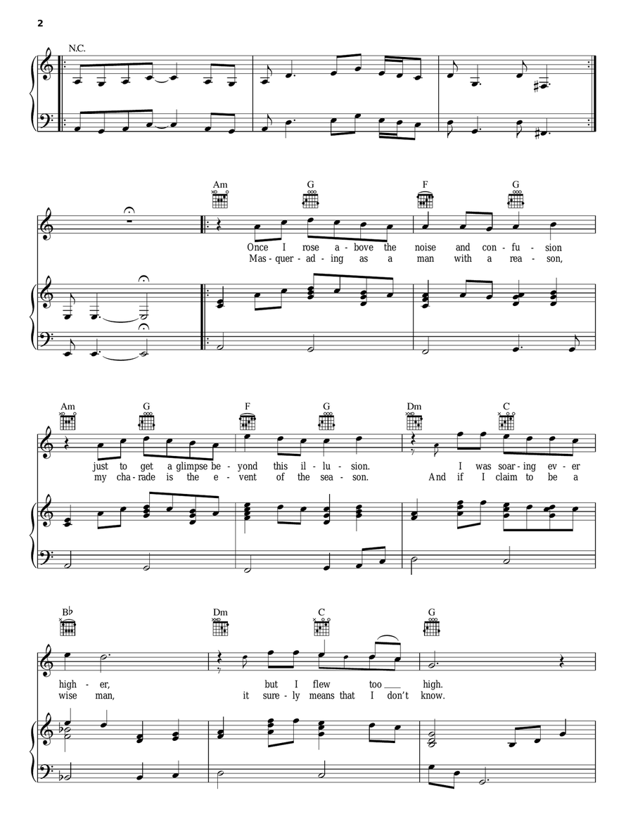 Carry On Wayward Son Piano, Vocal, Guitar scores gallery preview page 2