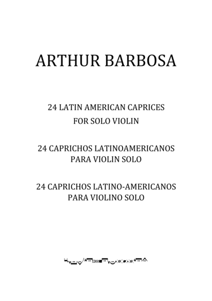24 Latin American Caprices by Arthur Barbosa    (for solo violin) image number null