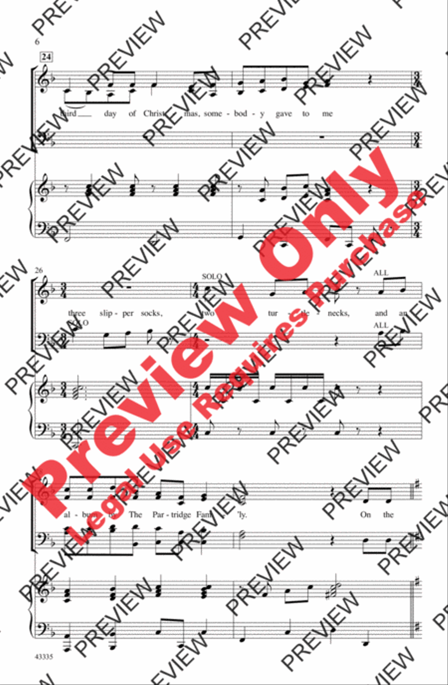 The Twelve Days of a Regifted Christmas 4-Part scores gallery preview page 6