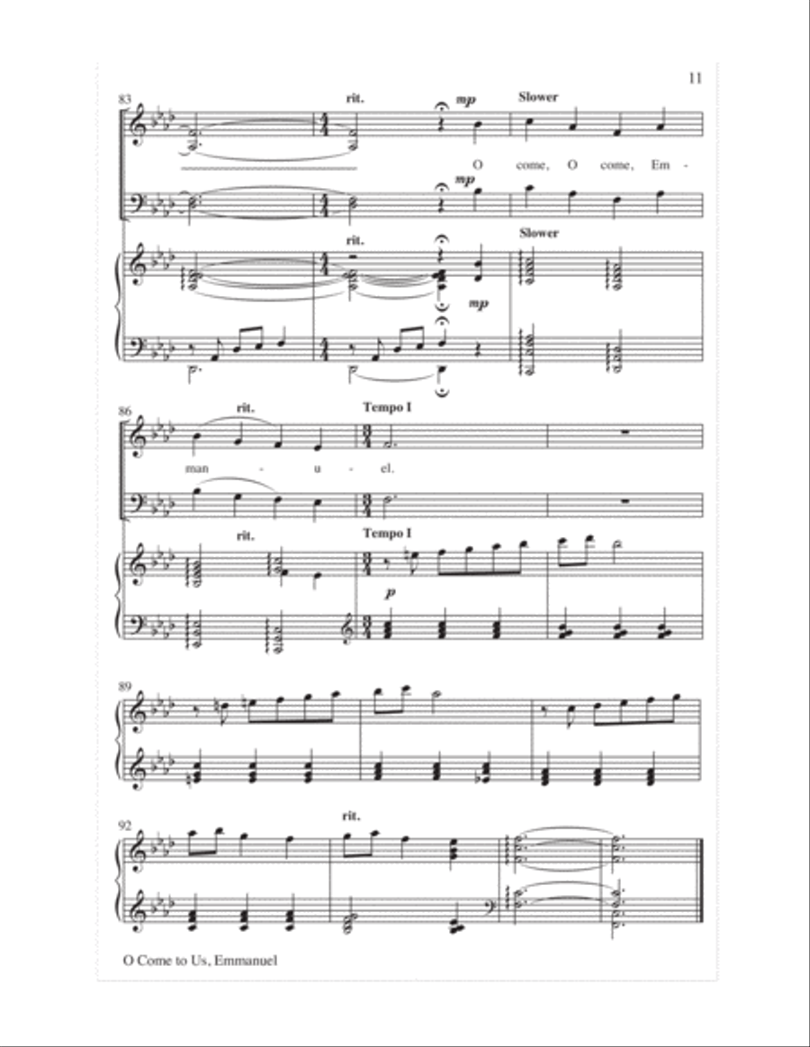 O Come to Us, Emmanuel 4-Part scores gallery preview page 12
