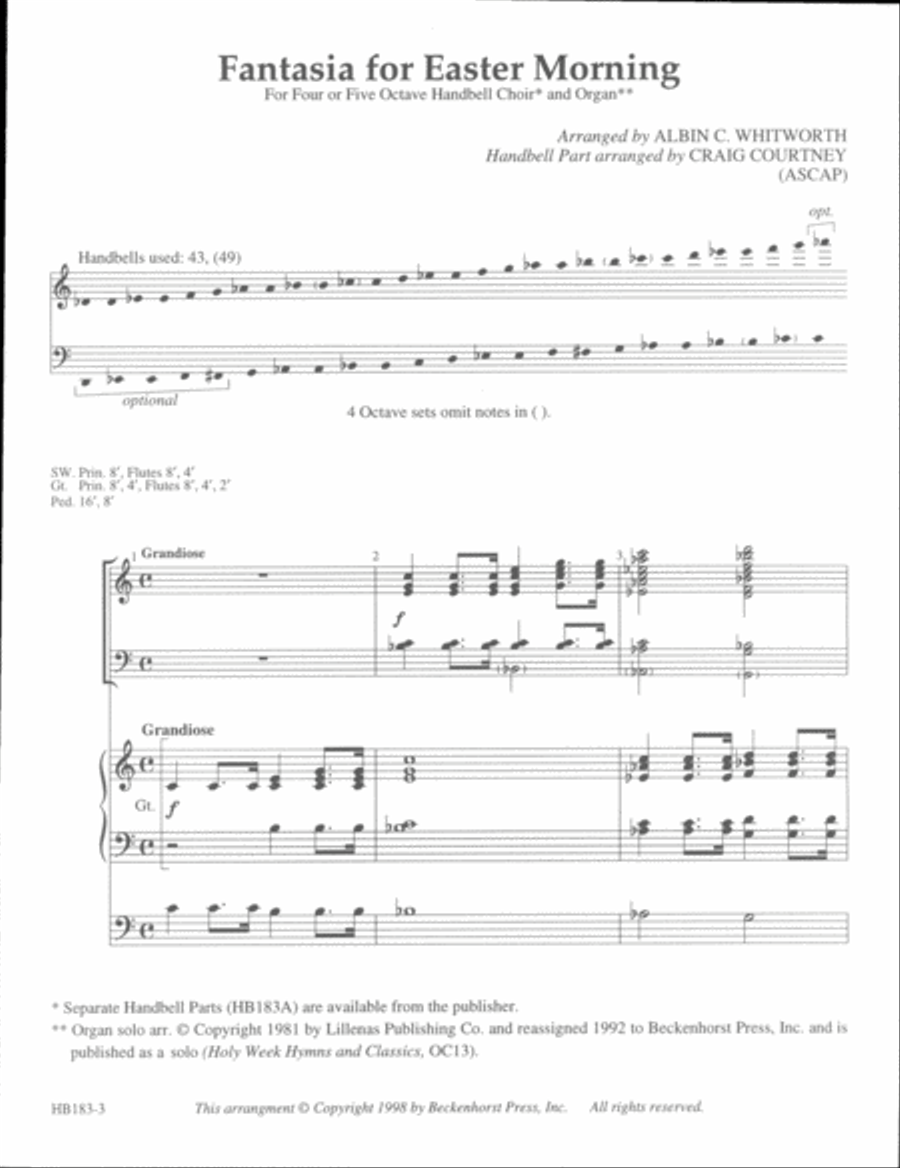 Fantasia for Easter Morning - full score Handbell Choir scores gallery preview page 2