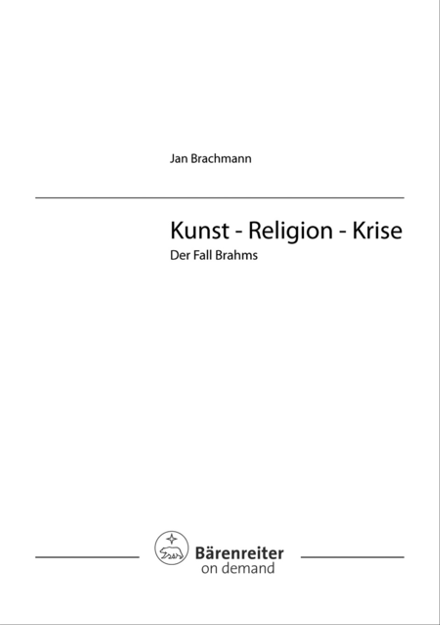 Kunst - Religion - Krise: Der Fall Brahms Collection / Songbook scores gallery preview page 1