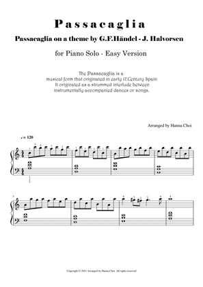 Book cover for Passacaglia by Händel - Halvorsen [for Piano Solo]