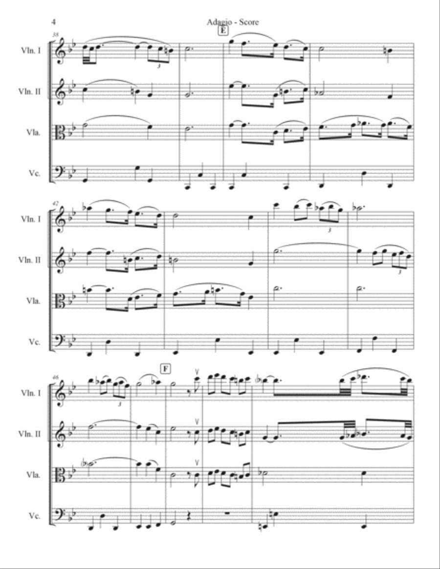 Albinoni Adagio for String Quartet String Quartet scores gallery preview page 4