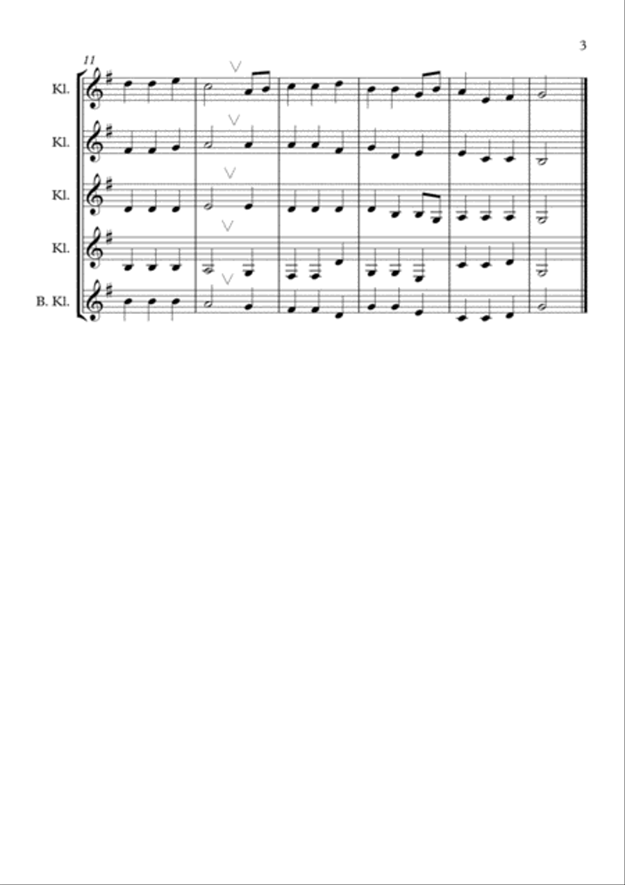 Away in The Manger for Clarinetquartett Clarinet Quartet scores gallery preview page 3
