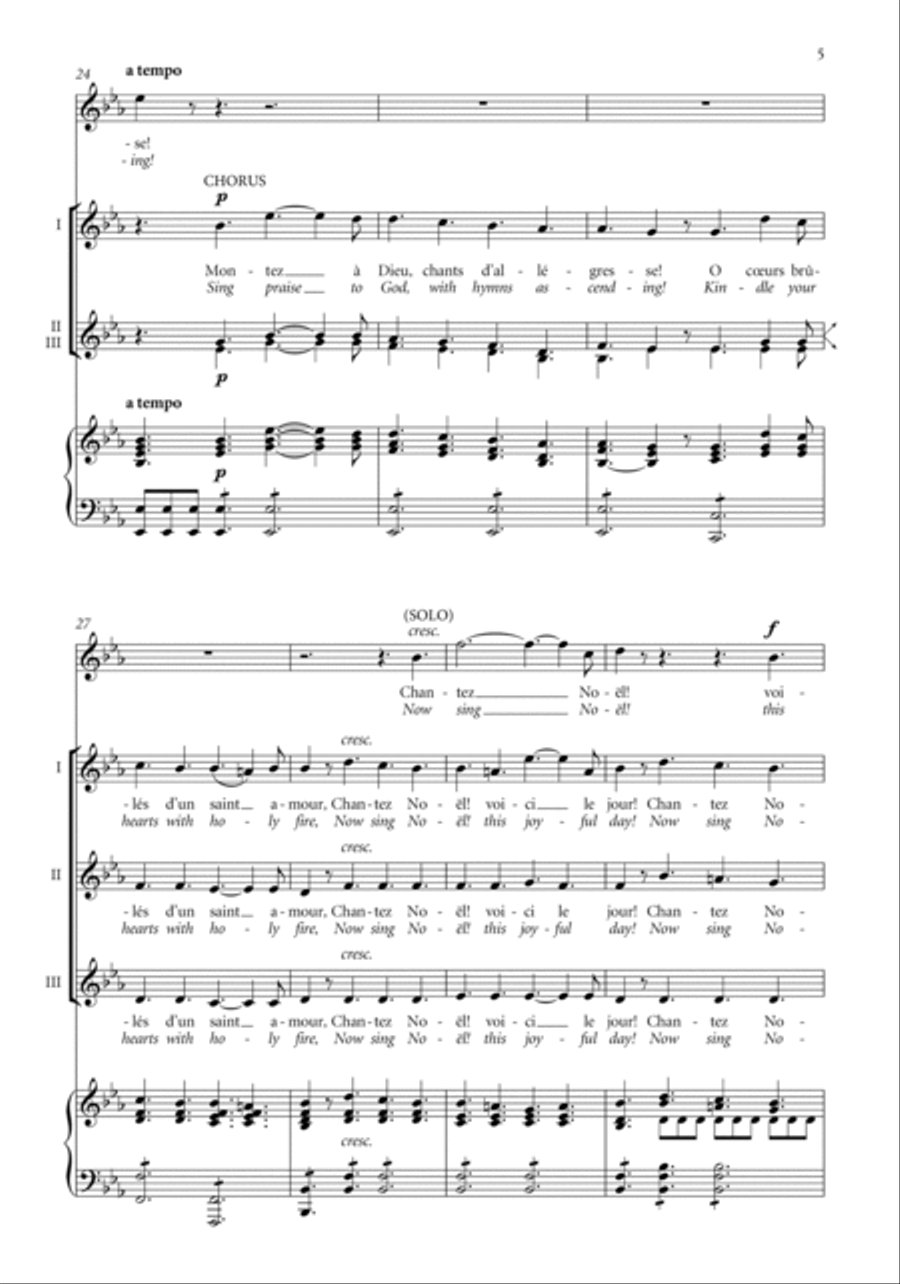 Noël (original version) 3-Part scores gallery preview page 5