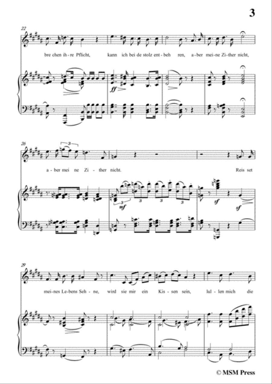 Schubert-Des Sängers Habe,in B Major,for Voice&Piano Voice scores gallery preview page 5