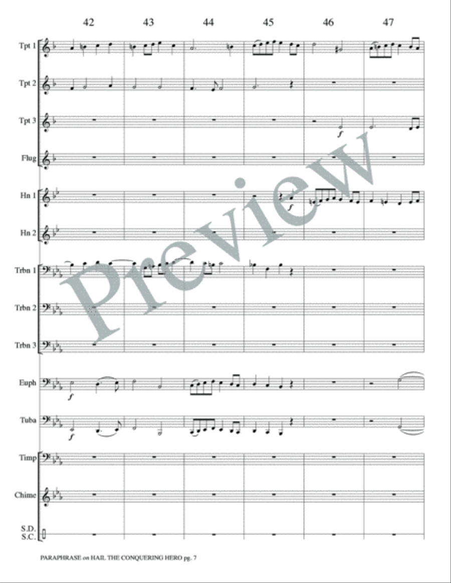 Paraphrase on Hail the Conquering Hero Small Ensemble scores gallery preview page 9