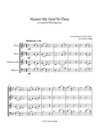 Nearer My God To Thee (Wind Quartet) Score and Parts