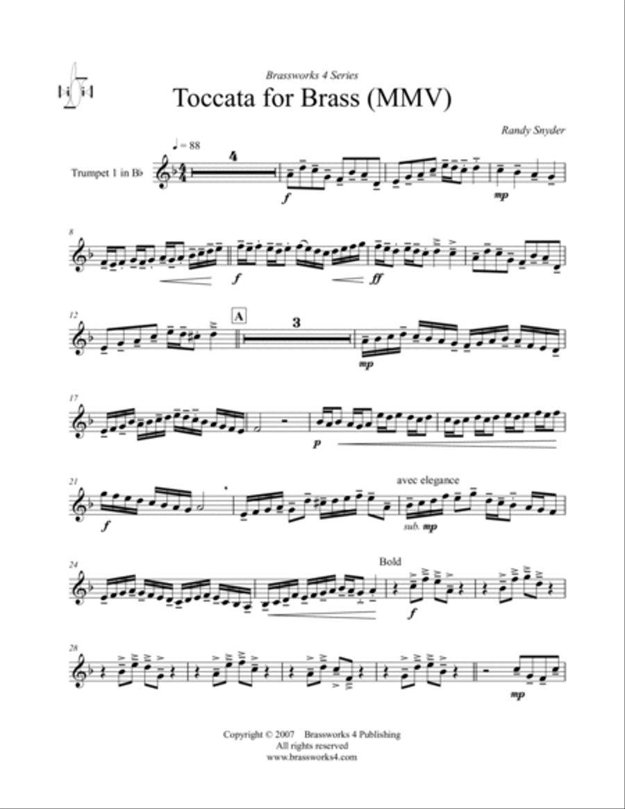 Toccata for Brass (MMV) Brass Quartet scores gallery preview page 5