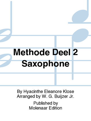 Book cover for Methode Deel 2 Saxophone