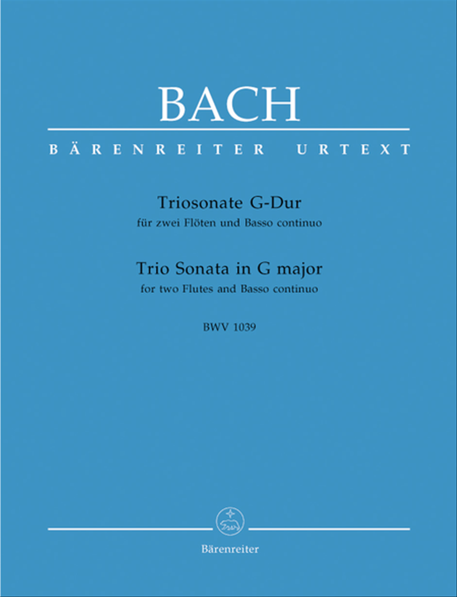 Trio Sonata for two Flutes and Basso continuo G major BWV 1039 Woodwind Trio scores gallery preview page 1