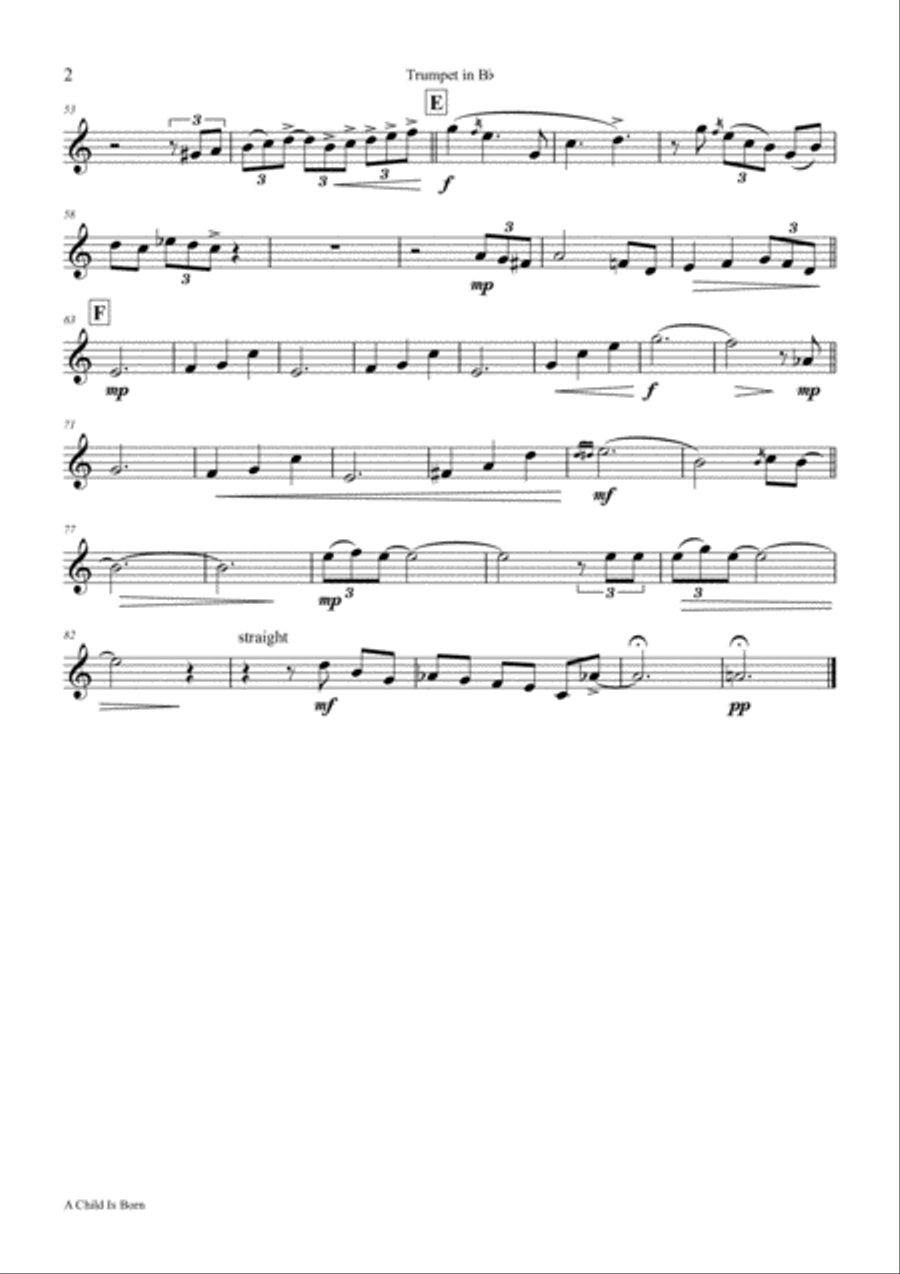 A Child Is Born Euphonium scores gallery preview page 6