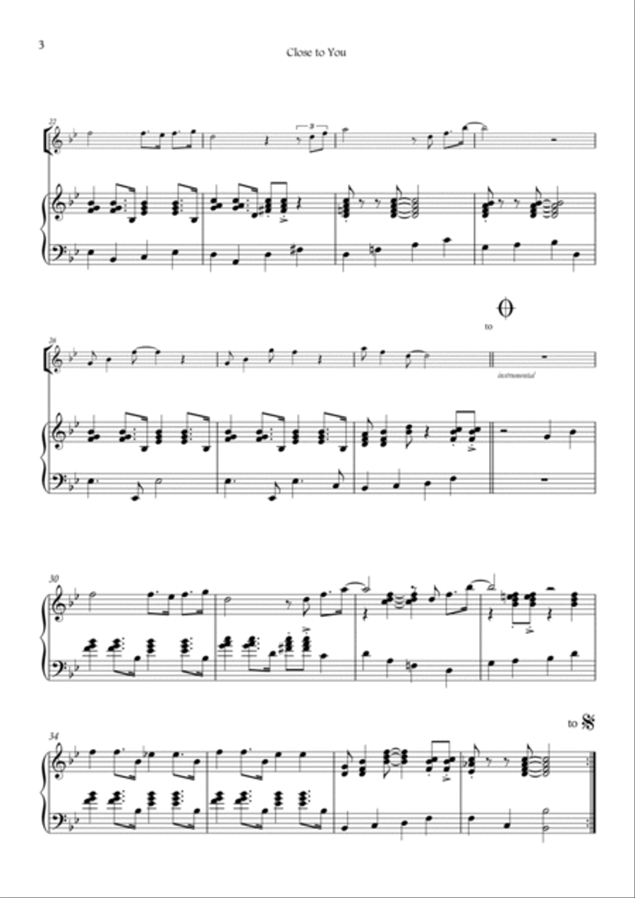 Close To You Flute Solo scores gallery preview page 3