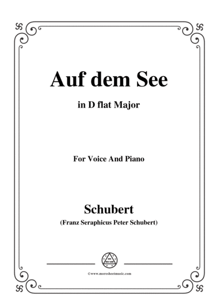 Schubert-Auf dem See,Op.92 No.2,in D flat Major,for Voice&Piano image number null