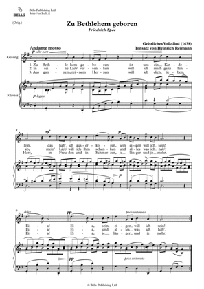Zu Bethlehem geboren (Solo song) (Original key. G Major)