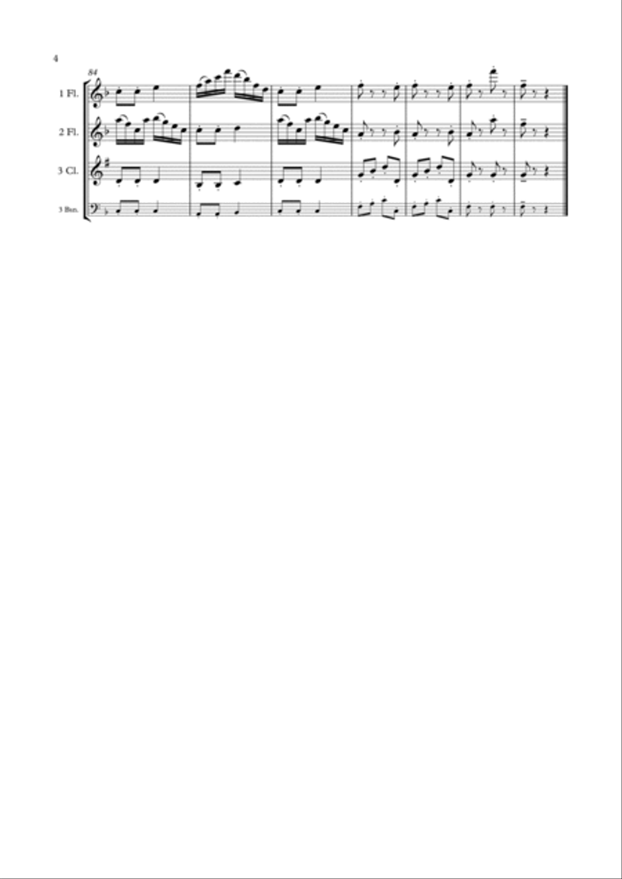 Tambourin (2 flutes & clarinet/bassoon) Woodwind Ensemble scores gallery preview page 5