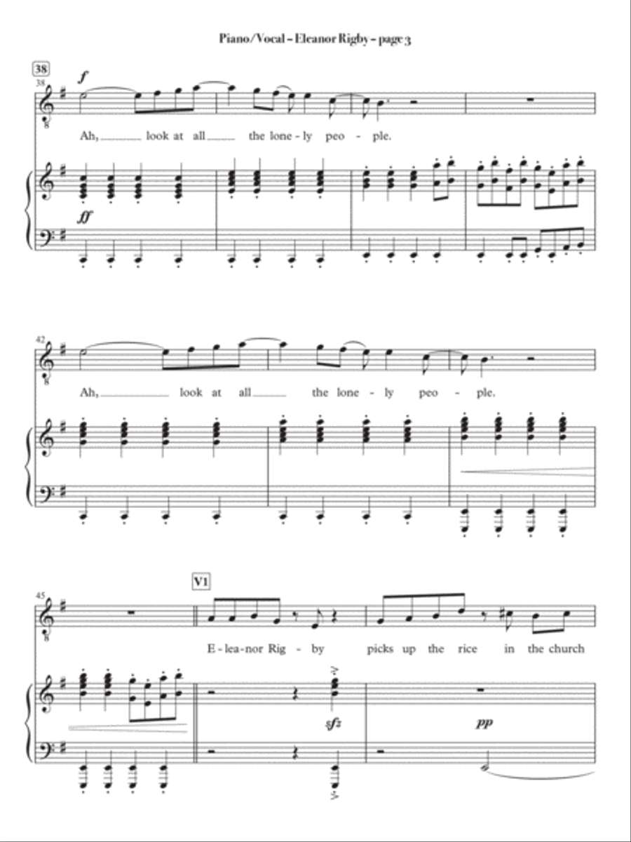 Eleanor Rigby Eleanor Rigby Voice scores gallery preview page 3