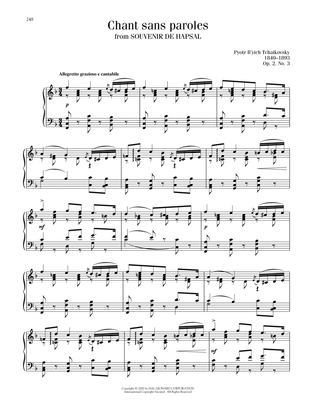 Book cover for Chant Sans Paroles, Op. 2, No. 3