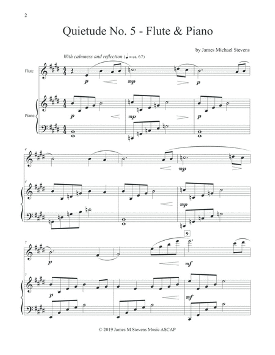 Quietude No. 5 - Flute & Piano Flute Solo scores gallery preview page 2