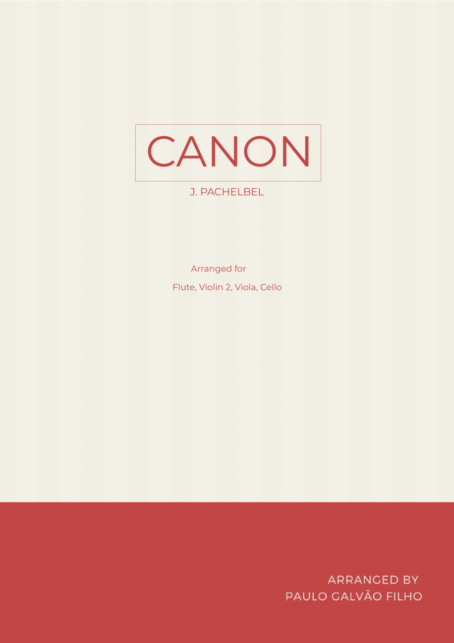 CANON IN D -FLUTE, VIOLIN, VIOLA & CELLO Small Ensemble scores gallery preview page 1