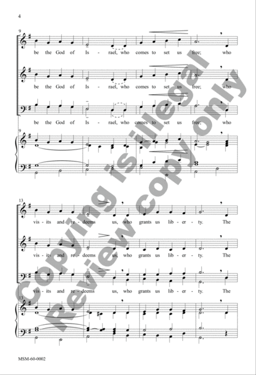 Blest Be the God of Israel 4-Part scores gallery preview page 3
