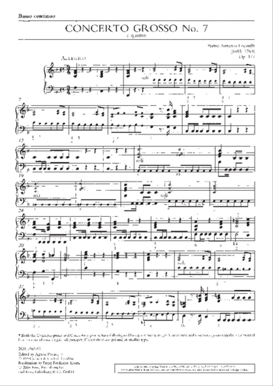 Concerto grosso “a quattro” in F major Op. 1/7 Basso Continuo scores gallery preview page 2