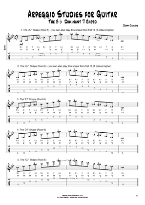 Arpeggio Studies for Guitar - The Bb Dominant 7 Chord