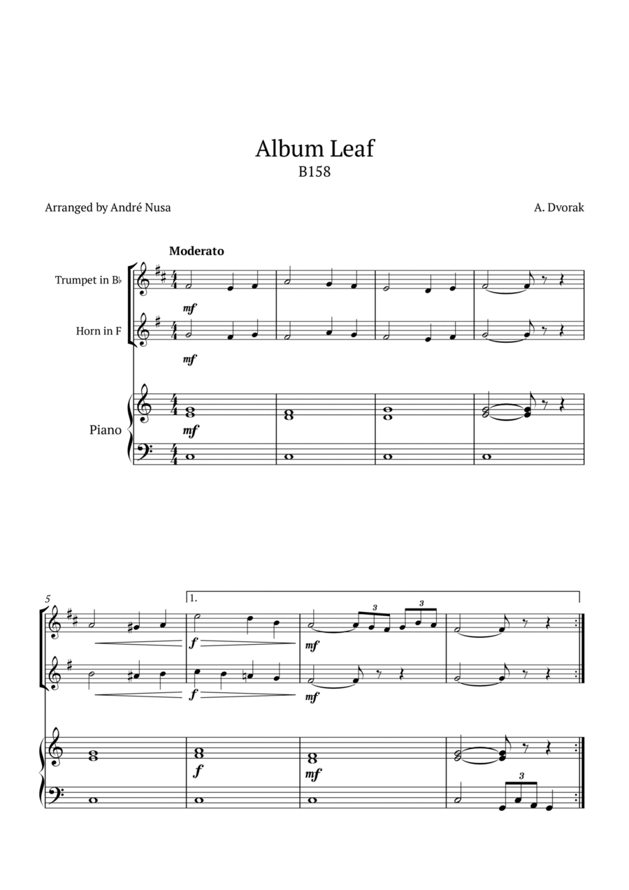 Album Leaf B158 Brass Duet scores gallery preview page 1