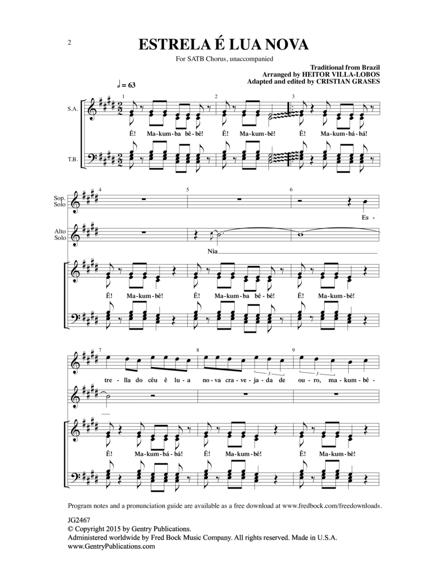 Estrela e Lua Nova 4-Part scores gallery preview page 1