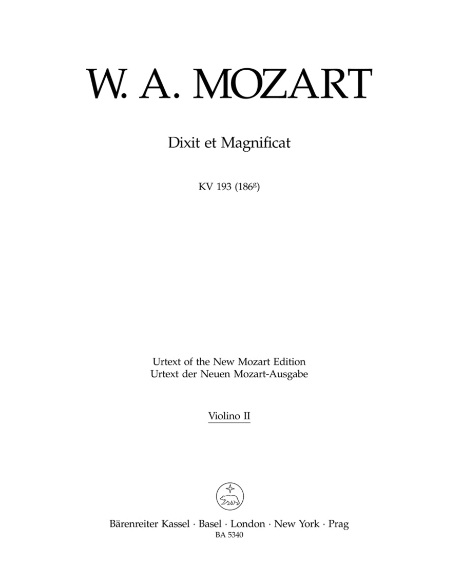 Dixit et Magnificat KV 193 (186g)