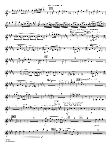 The Producers (arr. Ted Ricketts) - Bb Clarinet 1