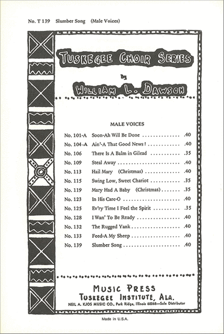 Slumber Song, TTBB TTBB scores gallery preview page 1