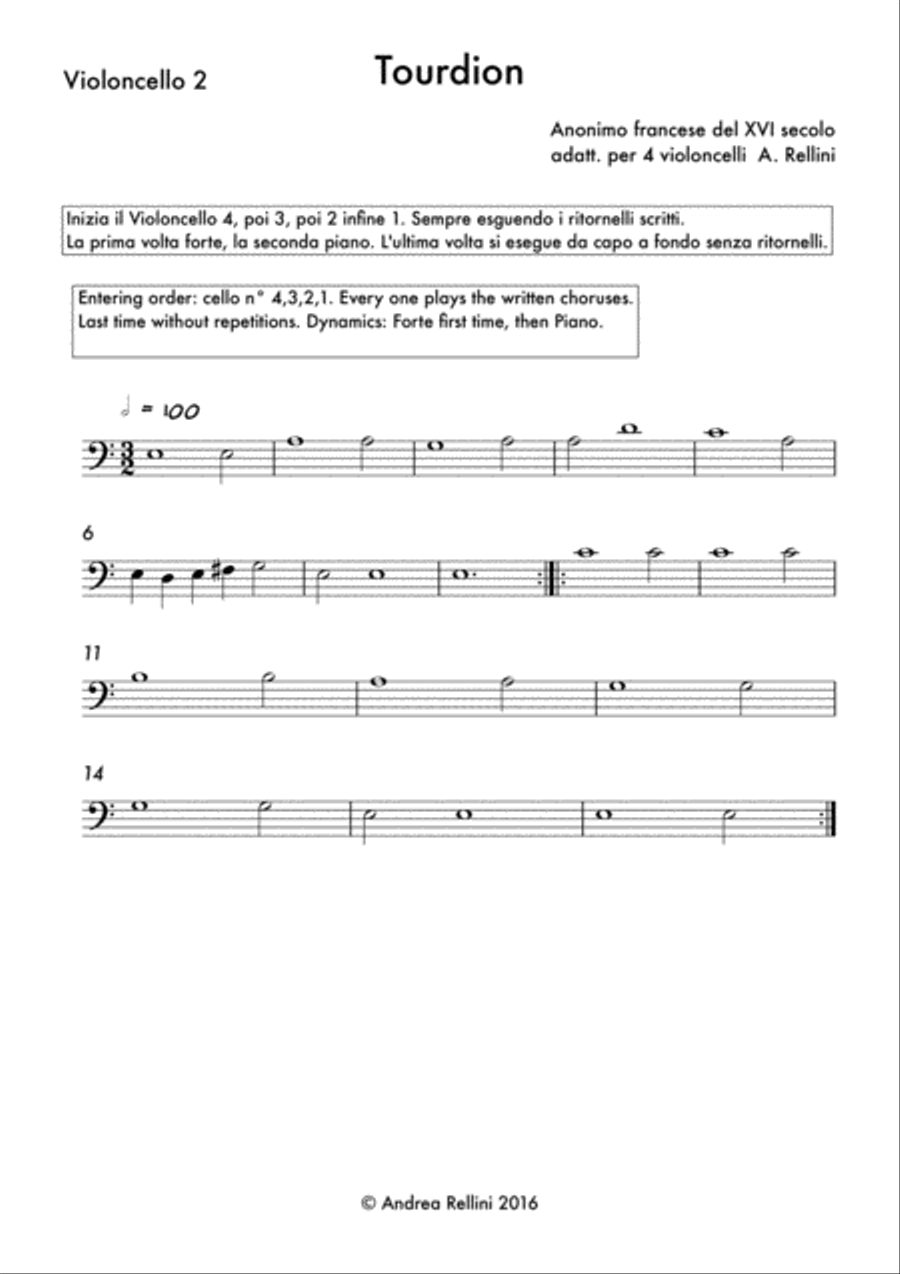 Tourdion (4 Cellos) Tourdion (4 Cellos) String Quartet scores gallery preview page 3