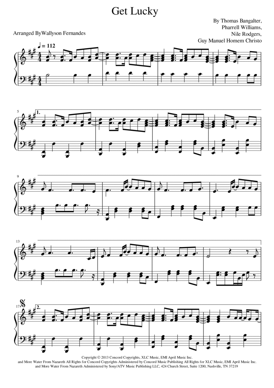 Get Lucky Get Lucky Voice scores gallery preview page 1