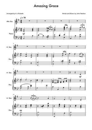 Amazing Grace - Alto/Baritone Saxophone
