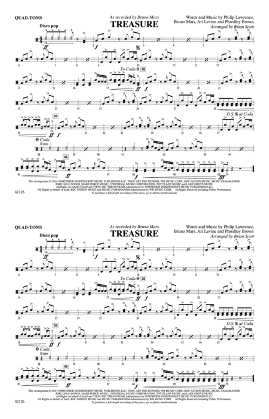 Treasure: Quad-Toms Treasure: Quad-Toms Marching Band scores gallery preview page 1