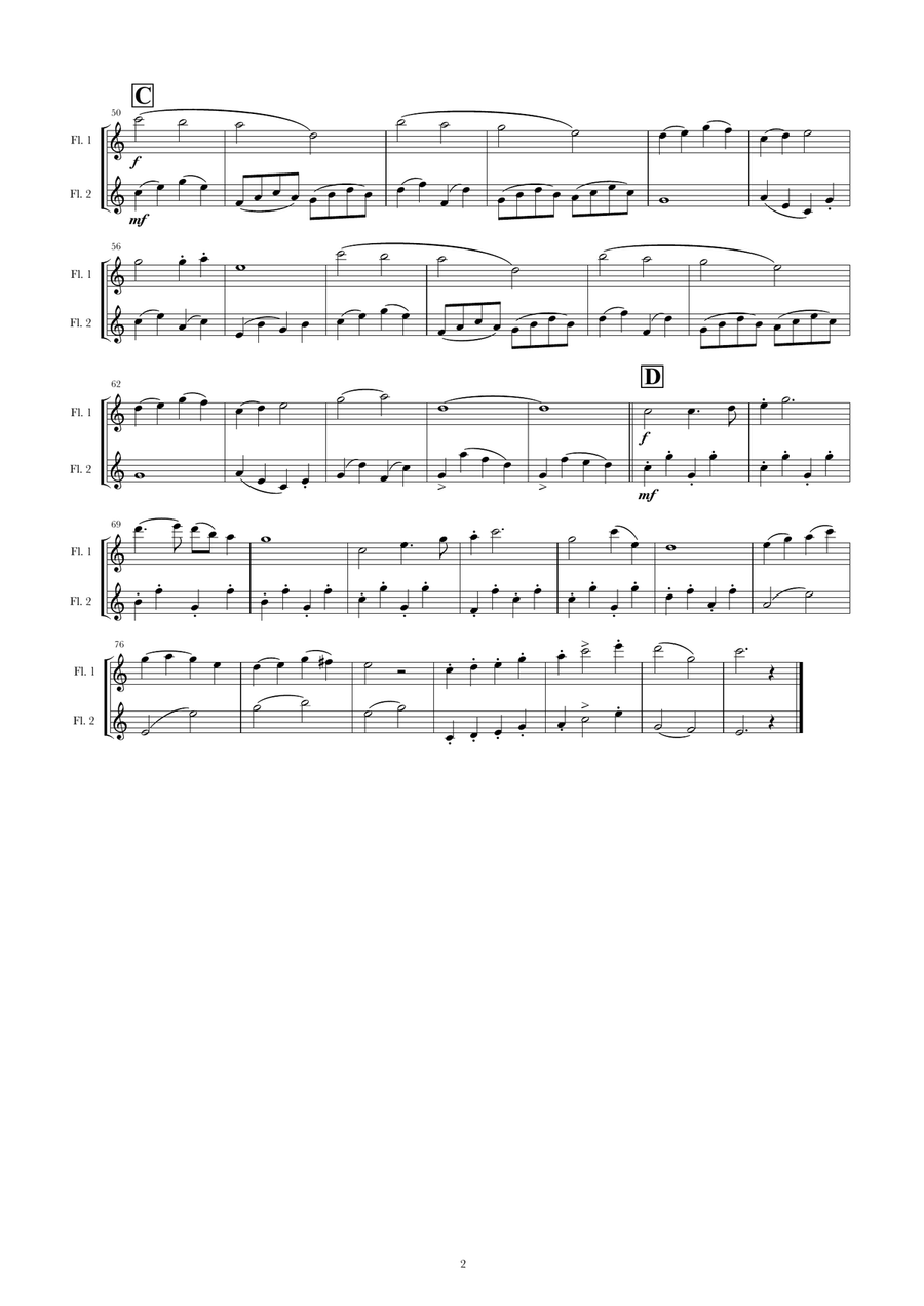Rose Rose I Love You Flute Solo scores gallery preview page 2