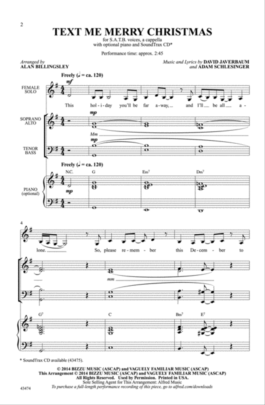 Text Me Merry Christmas A Cappella scores gallery preview page 1