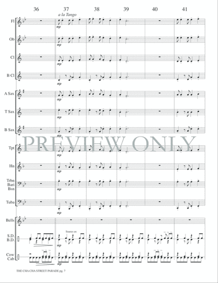 The Cha Cha Street Parade Concert Band scores gallery preview page 10