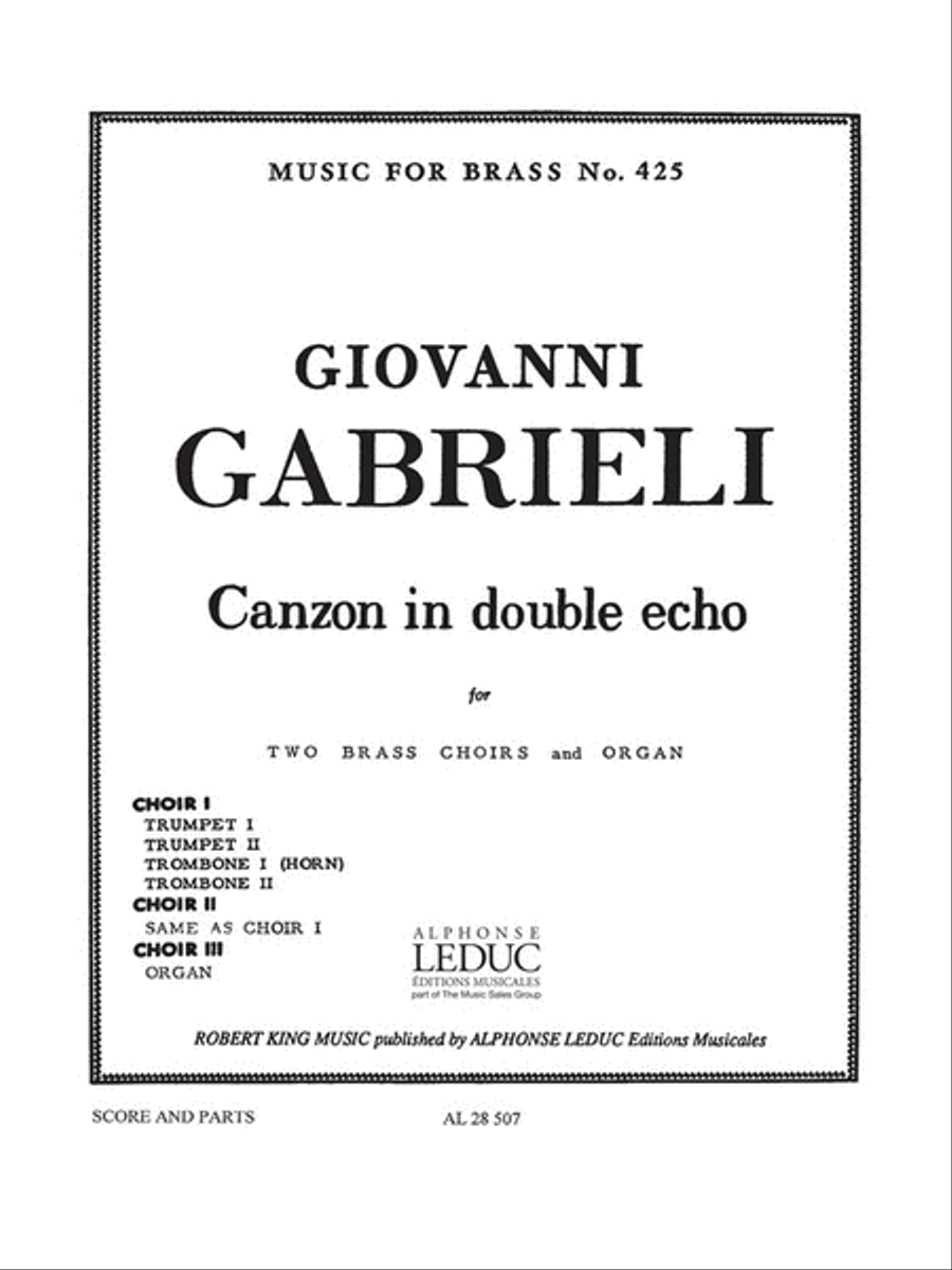 Canzon En Double Echo (2 Ensembles) (ensemble-mixed 8 Or More) School and Community scores gallery preview page 1