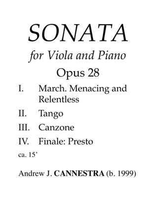Andrew Cannestra - Sonata for Viola and Piano