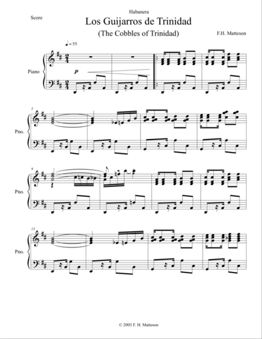 Guijarros de Trinidad Piano Solo scores gallery preview page 1