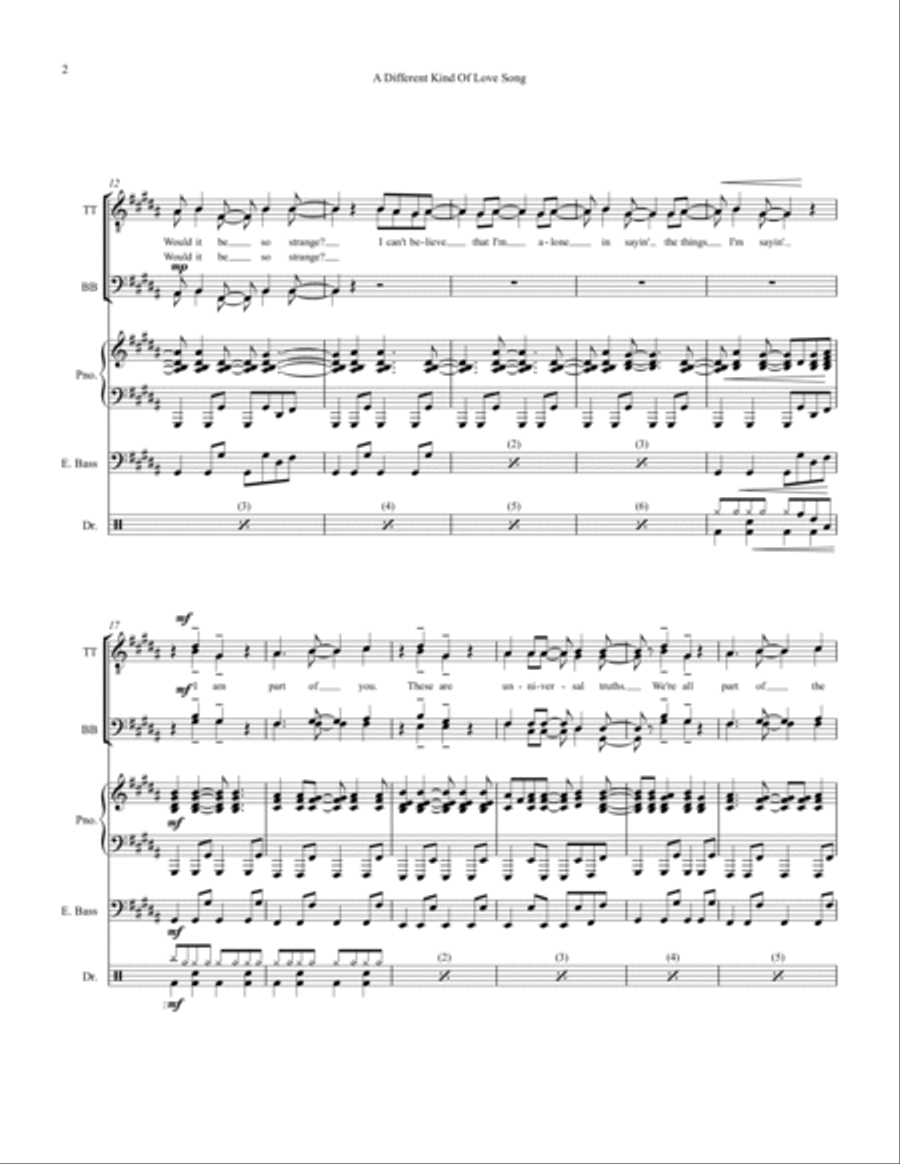A Different Kind Of Lovesong Small Ensemble scores gallery preview page 2